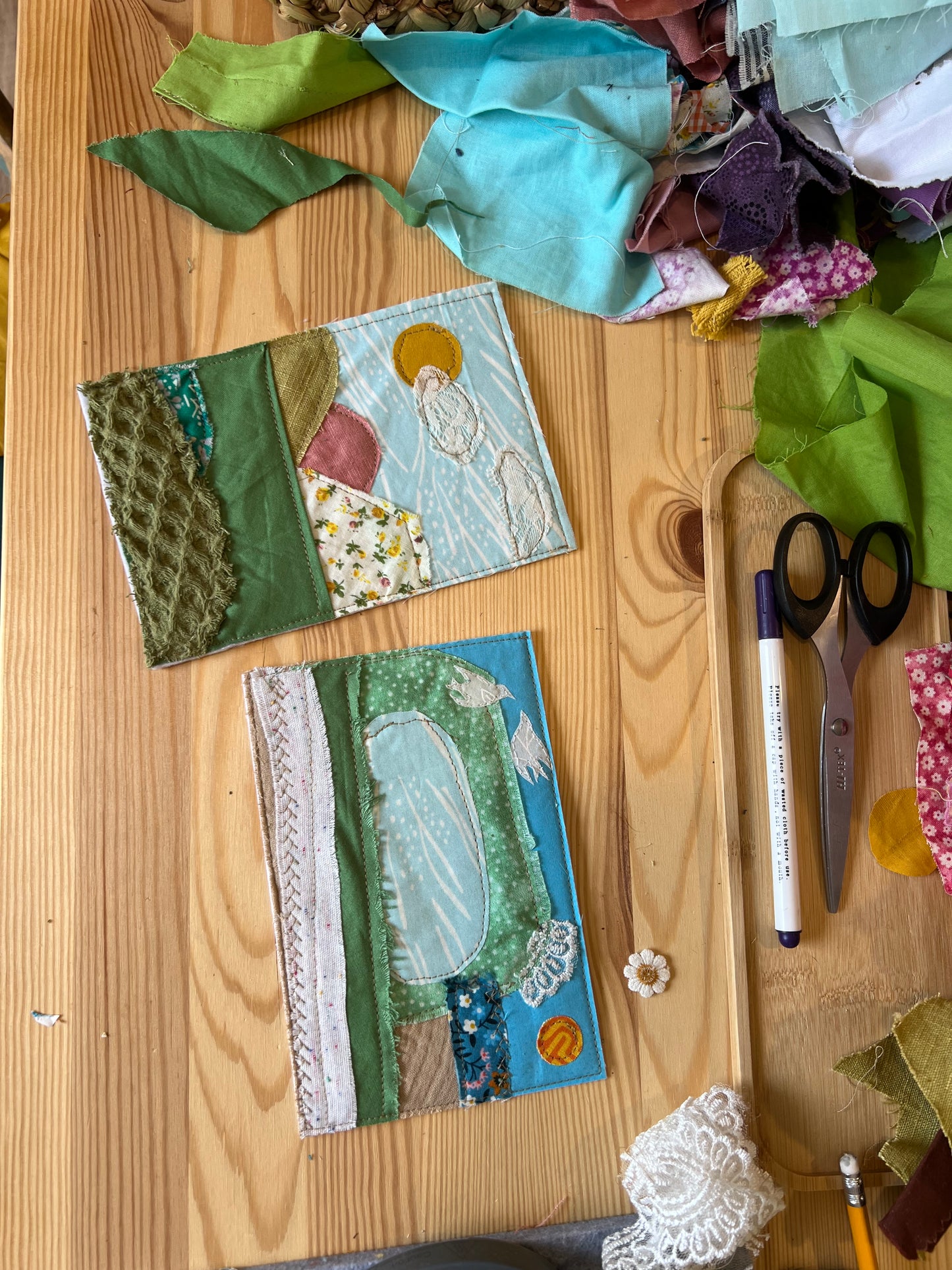 סדנת תפירה זוגית - יצירת תמונת בד נוף אישי